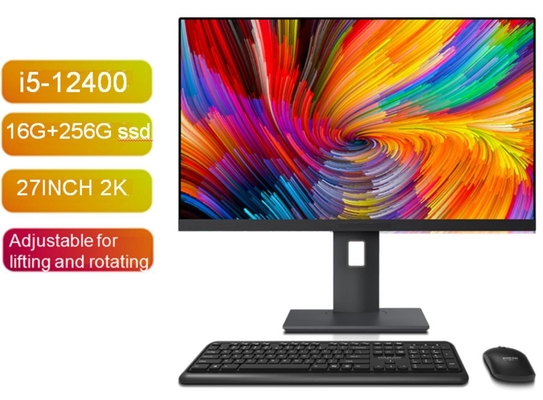 27 ιντσών Intel I5-12400 CPU 16G + 256G SSD All In One PCs με Win7/8/10/11