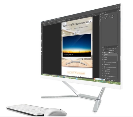 23.8inch AIO Touch Screen PC I3 I5 I7 CPU 1920x1080P Ρυθμιζόμενη γωνία οθόνης 90o