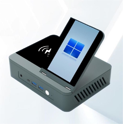 Μαύρο/Ασημένιο 0.3Kg Μίνι PC Desktop Host 128G Αποθήκευση με αναβαθμιζόμενο Wifi/CPU/OS